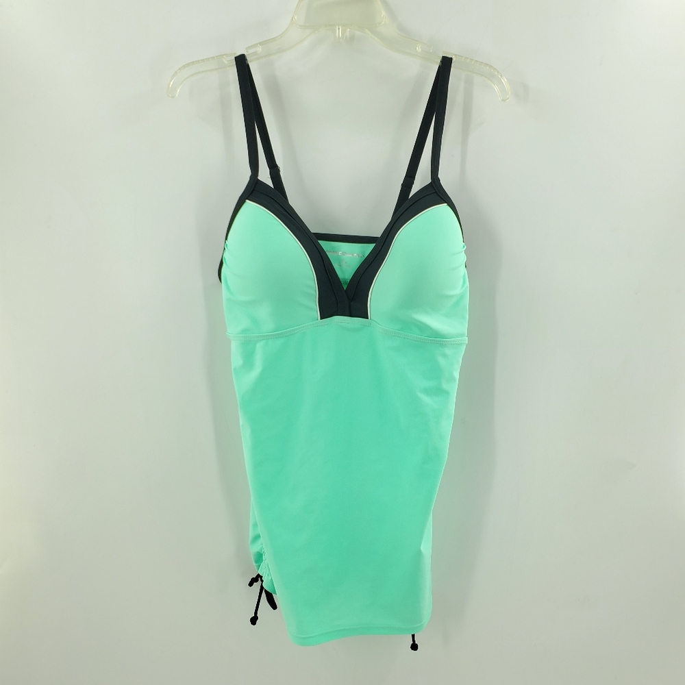 Free Country mint green and back tankini top L 12/14